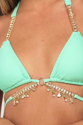 Triangel-Bikini-Set mit Diamantkette