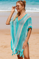 Tassel Hollow Holiday Style Swimwear Cover Up