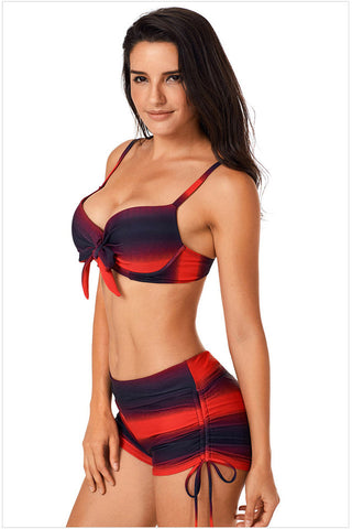 Push-Up-Bikini-Set mit Farbverlauf und Farbverlauf