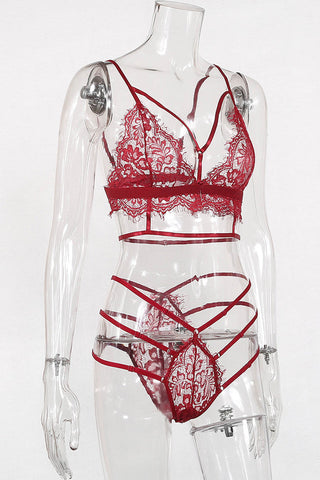 Lace See Through Eyelash Lingerie Sets