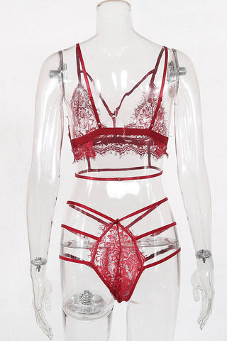 Lace See Through Eyelash Lingerie Sets