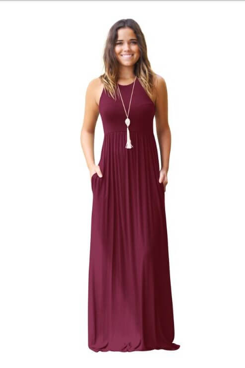 Sleeveless Pocket Maxi Dress