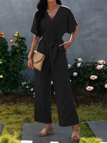 Tie Waist Solid Jumpsuit