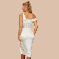 Amele Off Shoulder Satin Dress
