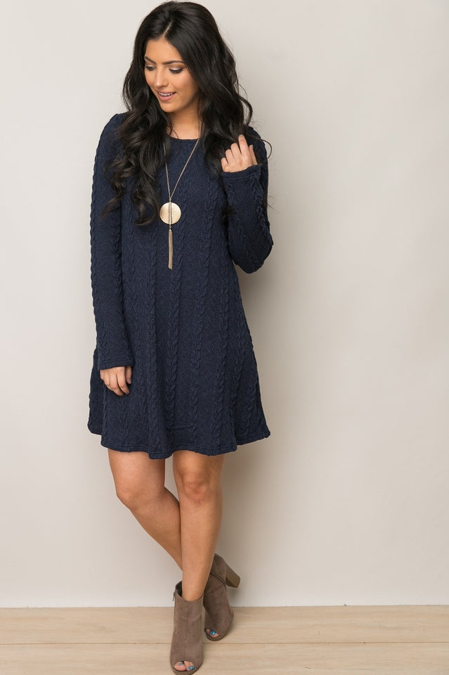 Plus Size Casual S-3XL Sweater Dress