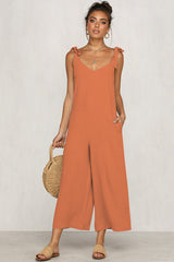Loose Wide Leg Jumpsuit With Pocket
