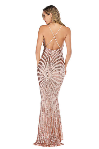 Sexy Backless Sequin Cocktail Dress