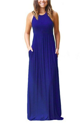 Sleeveless Pocket Maxi Dress