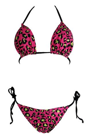 Brasilianischer Push-Up-Badeanzug mit Leopardenmuster