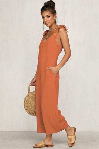 Loose Wide Leg Jumpsuit With Pocket