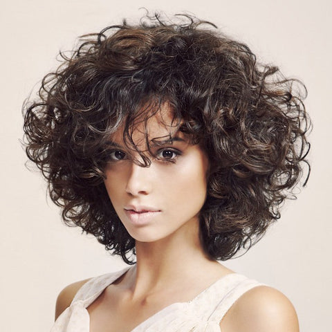 short curly hair wig headgear