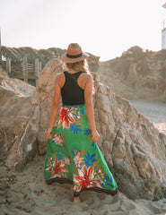 Velasquez Floral Maxi Skirt - Green