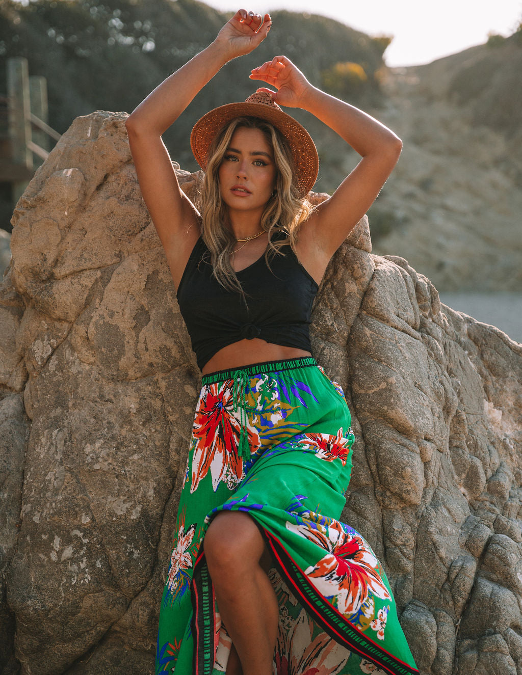 Velasquez Floral Maxi Skirt - Green