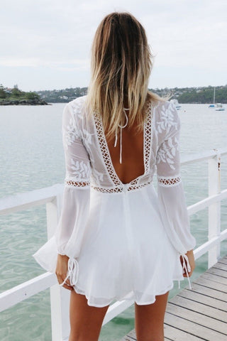 Boho Backless Beach Mini Sundress