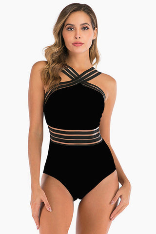 Bandage Cross Back Swimming Suit