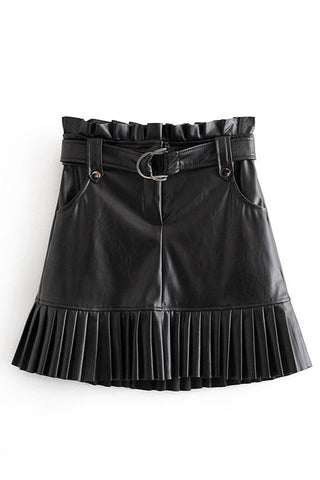 PU Mini Skirt With Belt