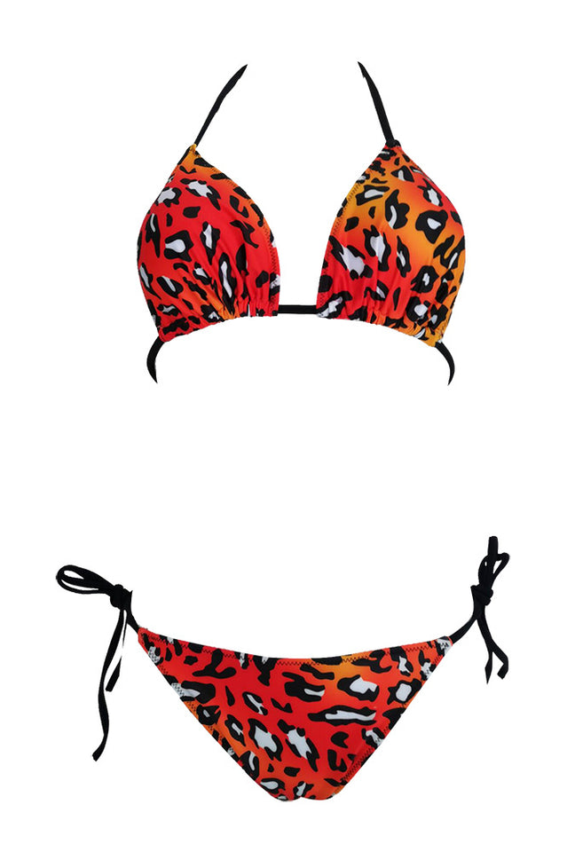 Leopard Print Push Up Brazilian Swimsuit
