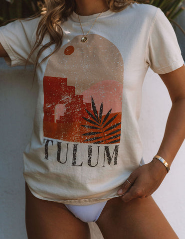 Tulum Baumwoll-T-Shirt mit Grafik 