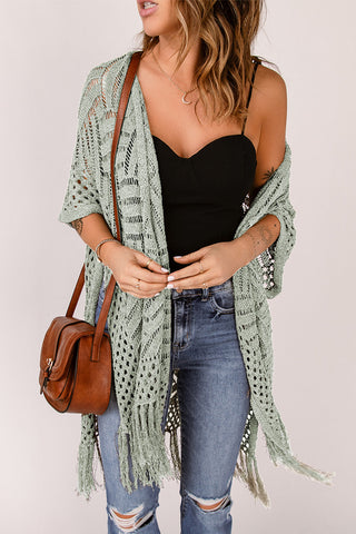 Loose Knitwear Kimono with Slits