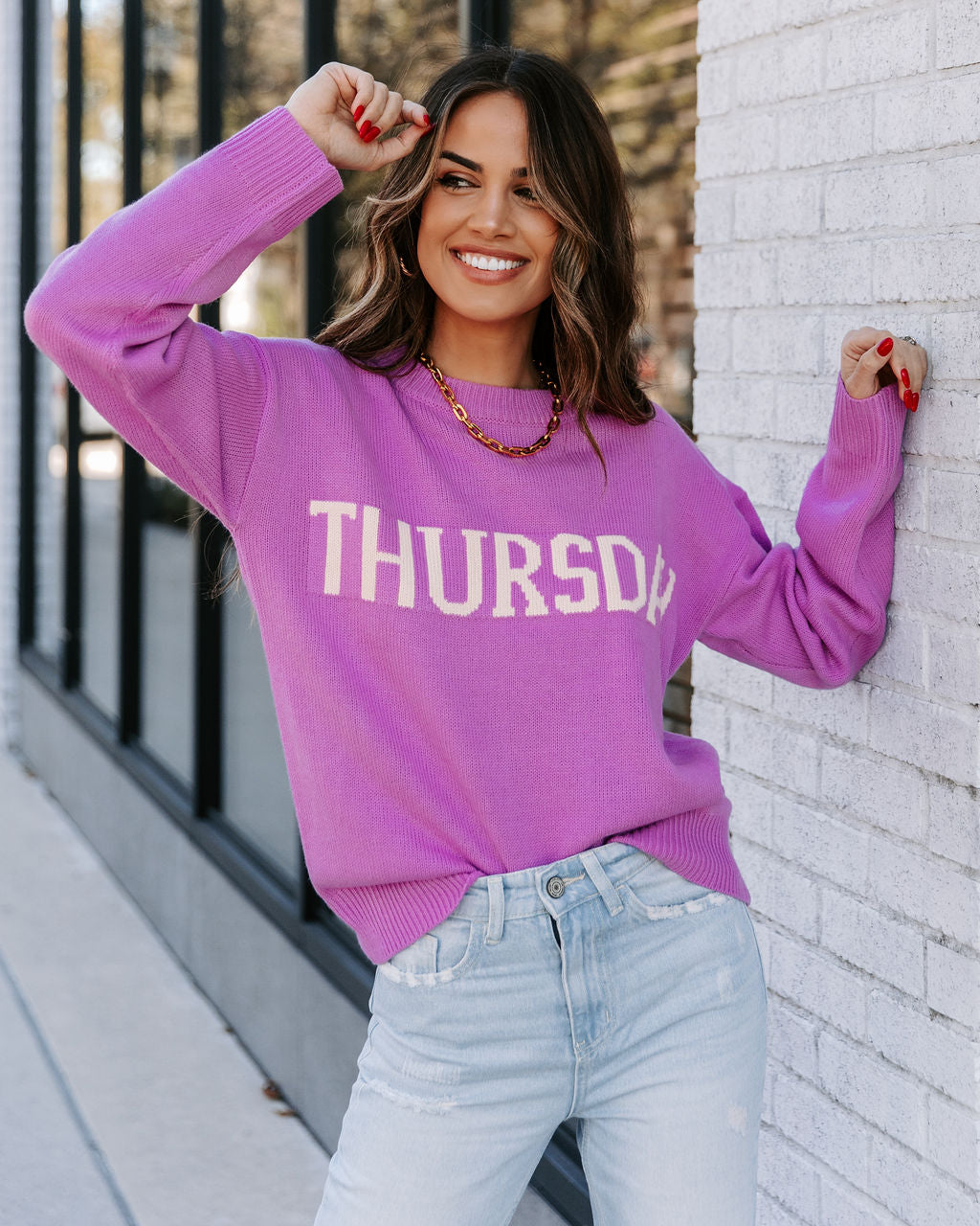 Thursday In Lilac Knit Sweater