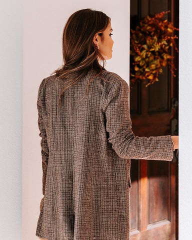 Trend Forward Pocketed Plaid Blazer