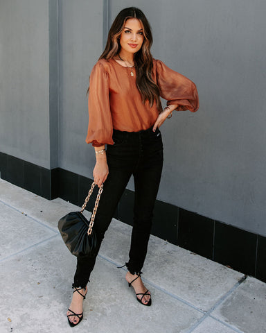 Yesenia High Sheen Blouse - Bronze