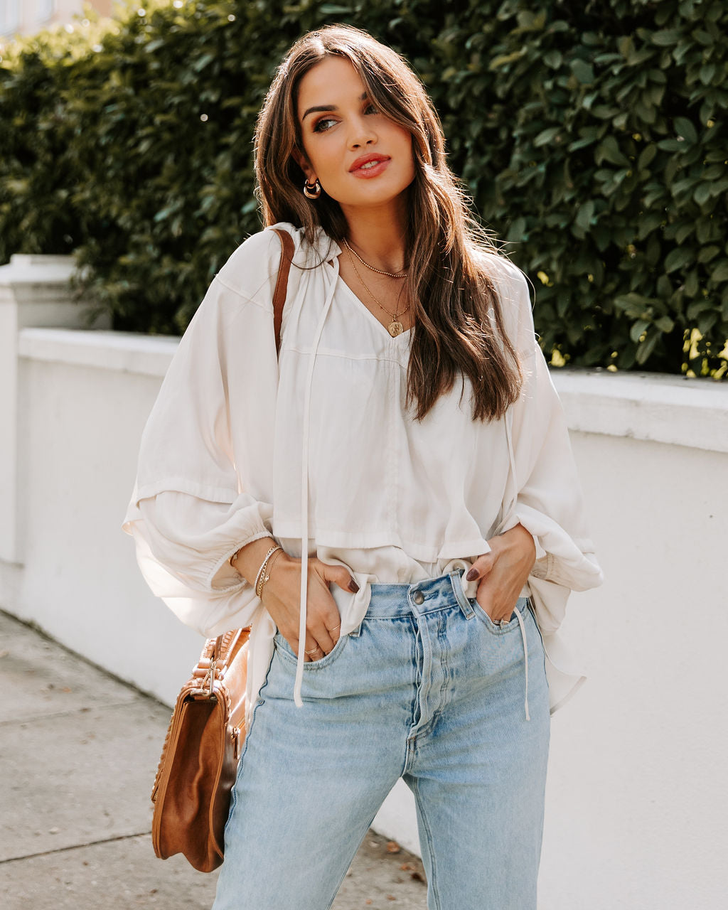 Wing It Statement Sleeve Blouse