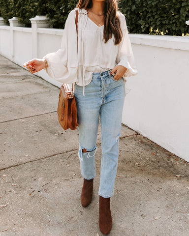 Wing It Statement Sleeve Blouse