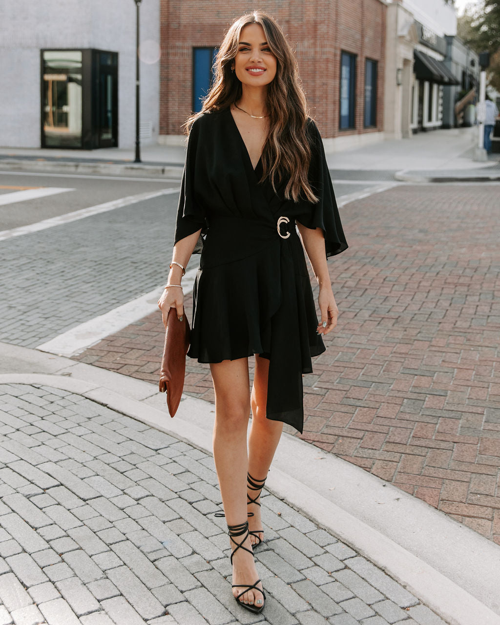 Trending Ruffle Wrap Romper - Black