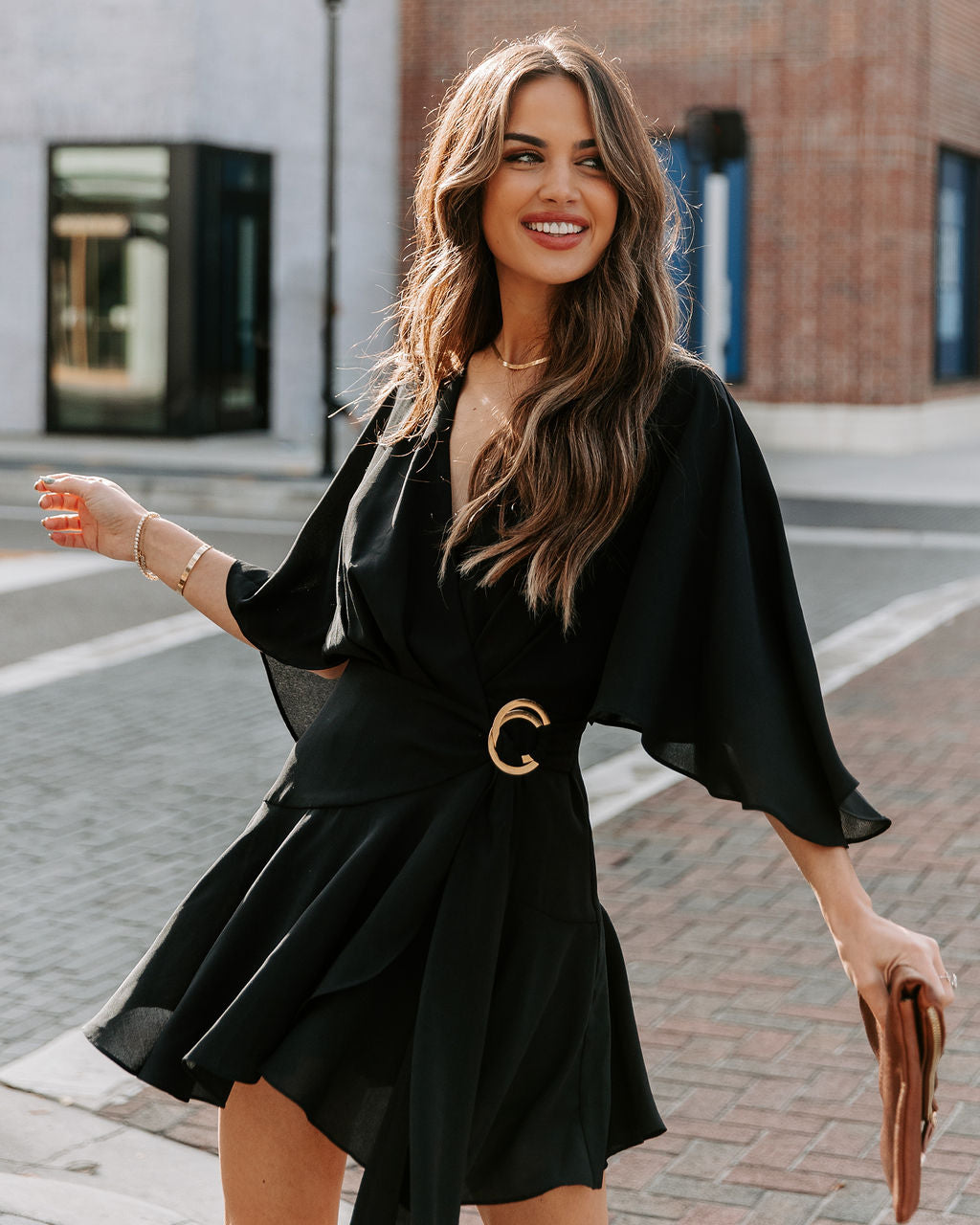 Trending Ruffle Wrap Romper - Black