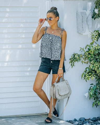 Trooper Floral Ruffle Tie Top