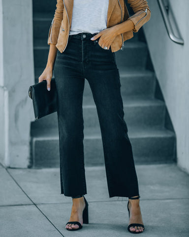 Venti High Rise Straight Leg Crop Denim