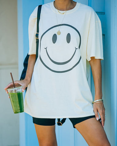 Warm Smile Cotton Oversized Tee