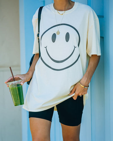 Warm Smile Cotton Oversized Tee