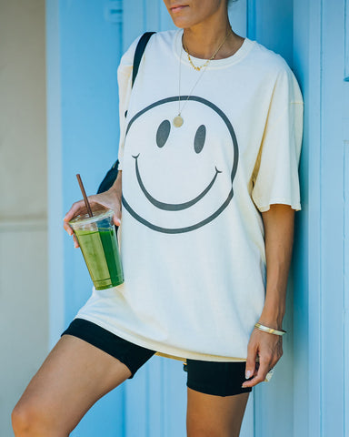 Warm Smile Cotton Oversized Tee