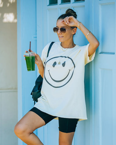 Warm Smile Cotton Oversized Tee