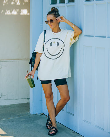 Warm Smile Cotton Oversized Tee