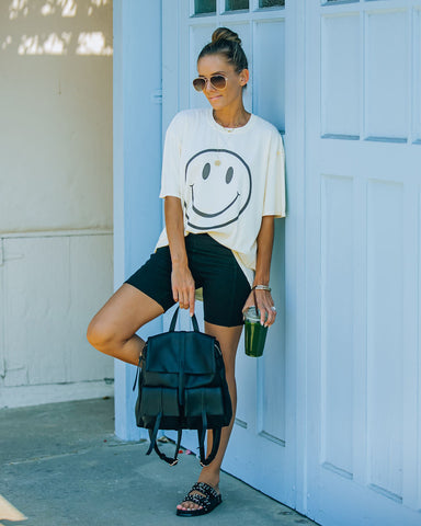 Warm Smile Cotton Oversized Tee