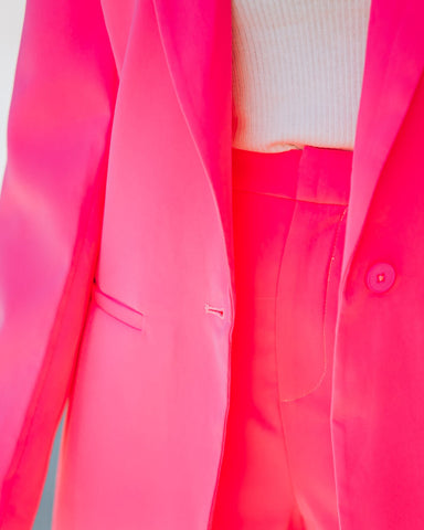 Standards Pocketed Blazer - Neon Pink