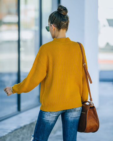 Wildest Dreams Knit Cutout Sweater - Mustard