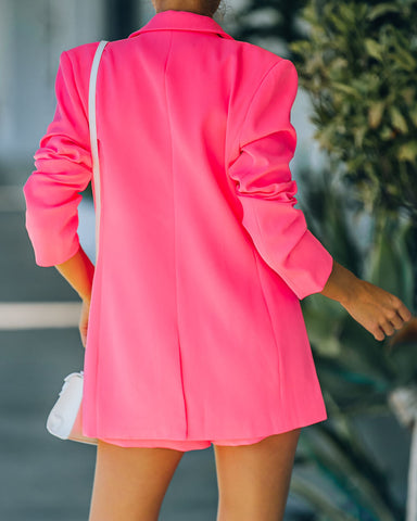 Standards Pocketed Blazer - Neon Pink