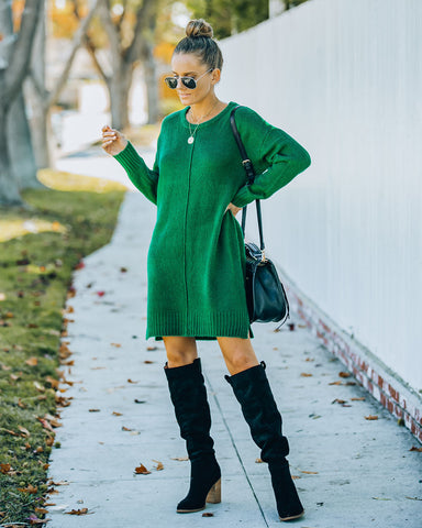 Smoky Mountain Sweater Dress - Green