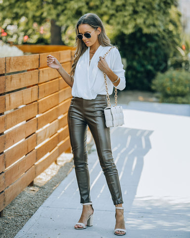 Zemma High Rise Faux Leather Pants