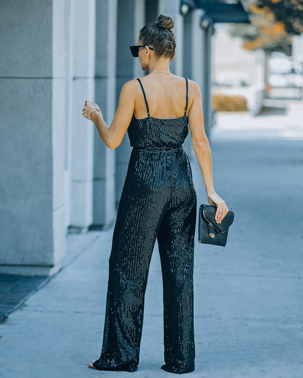 Pailletten-Jumpsuit „Starry Night“ - Schwarz 