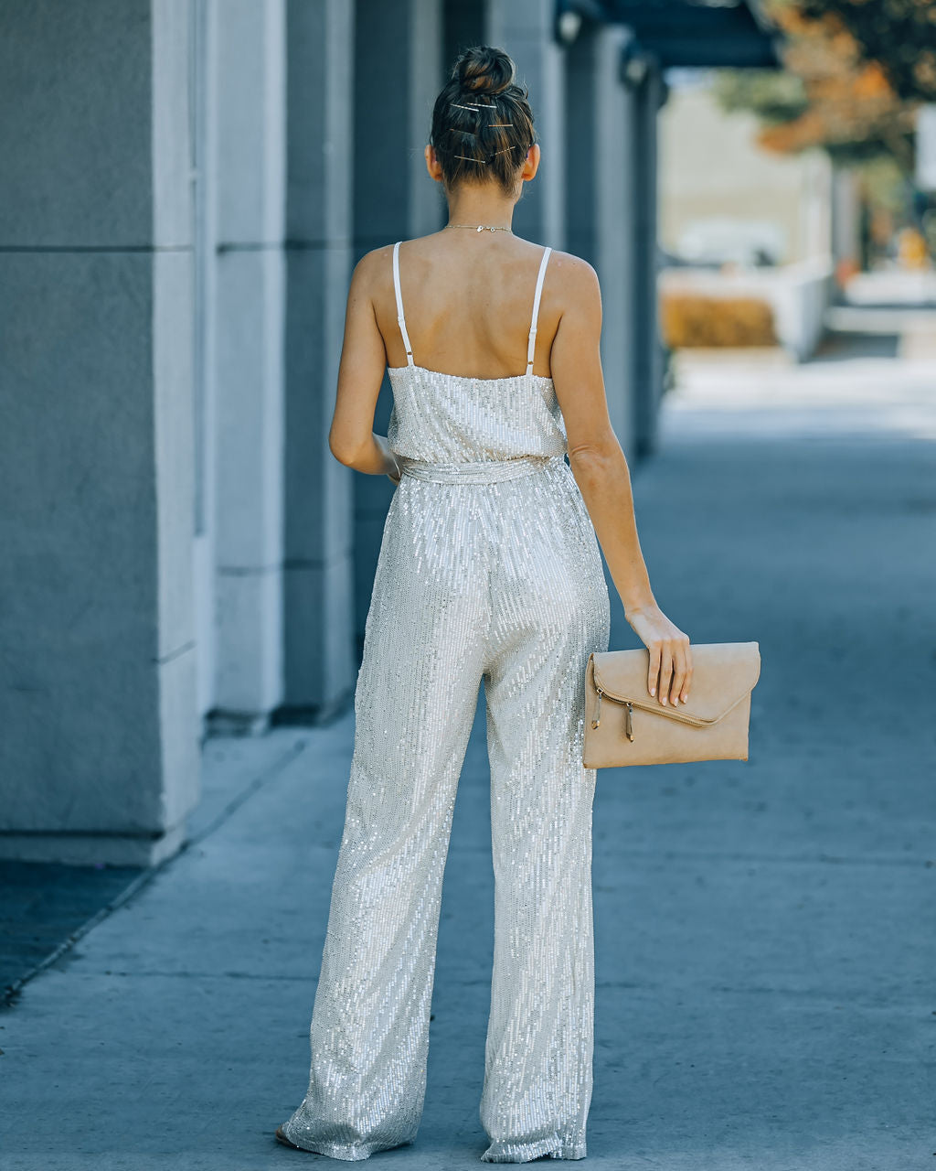 Starry Night Sequin Jumpsuit - Champagne