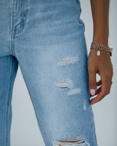 Statement High Rise Distressed Denim