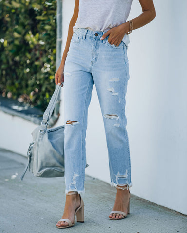 Statement-High-Rise-Denim im Used-Look 