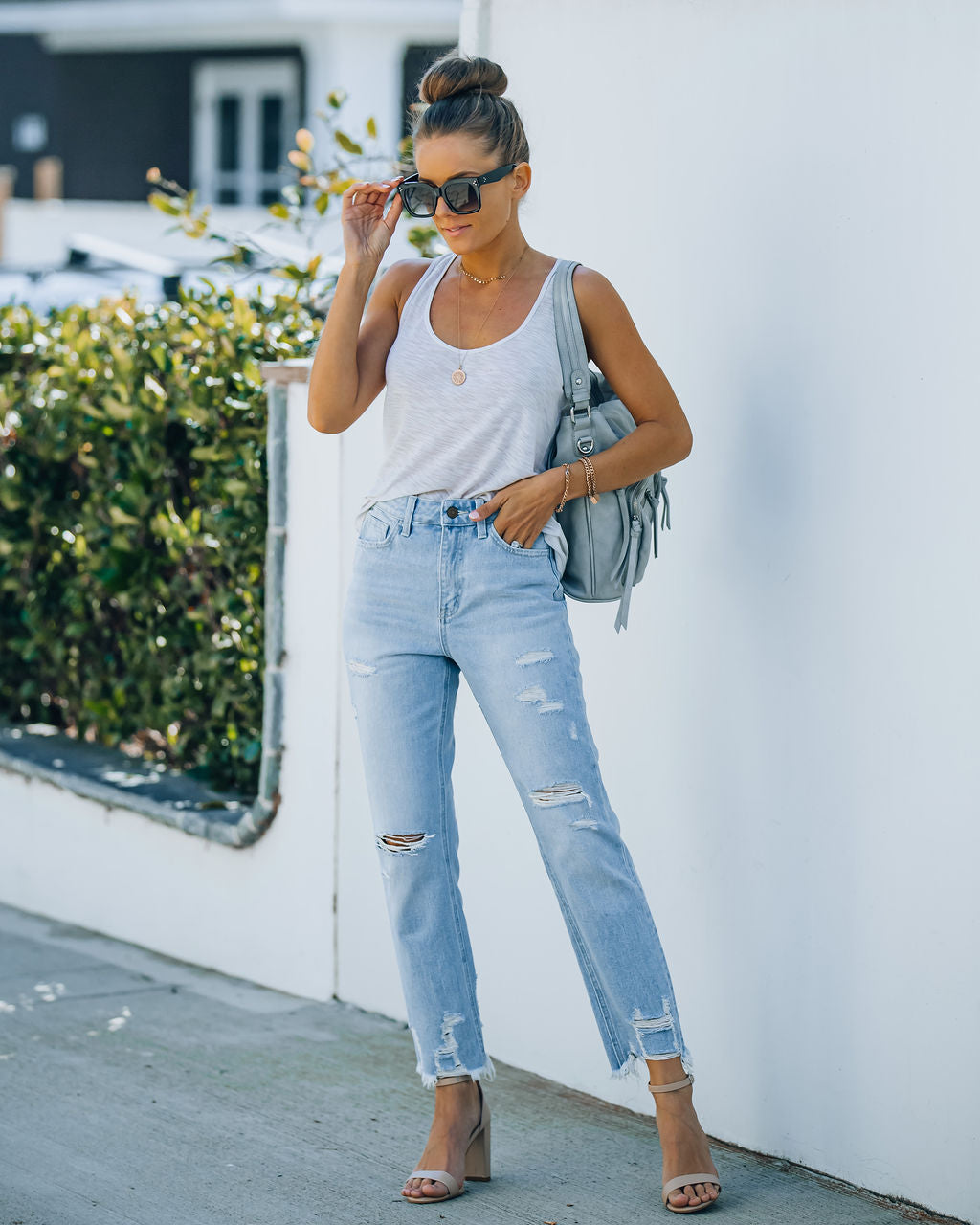 Statement-High-Rise-Denim im Used-Look 