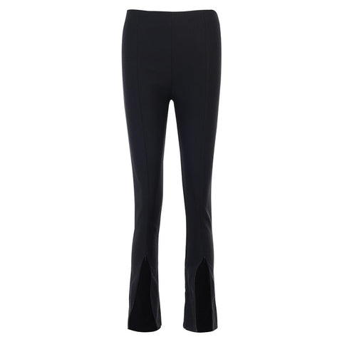 Hazel High Waisted Pants with Zipper Split