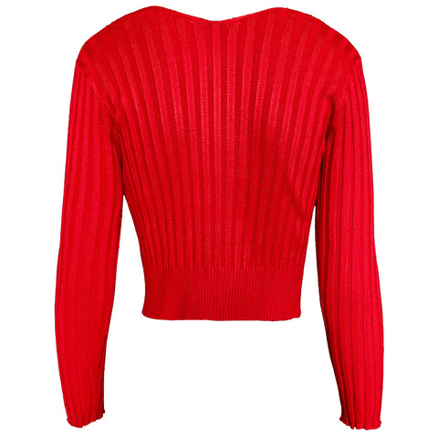 Lorna Chain Detail Open Front Knitted Long Sleeve Top